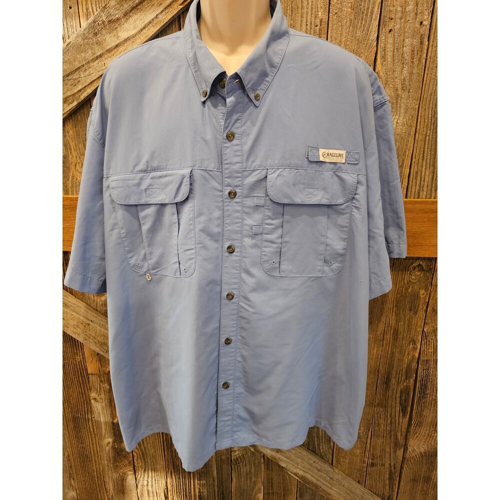 Magellan adventure gear size 3XL vented fishing outdoor relaxed fit blue EUC